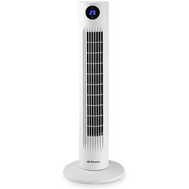 Orbegozo TWM 0960 Ventilador de Torre, 60W, 3 Velocidades, Oscilación 60°, 78cm de Altura, Panel LED con Temperatura, Temporizador 12H, Mando a Distancia, Funcionamiento Silencioso